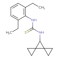 Chemical structure of 1-(2,6-diethylphenyl)-3-{dispiro[2.0.2⁴.1³]heptan-7-yl}thiourea - CSSB01132711360