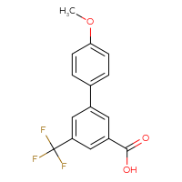 Chemical structure of 4'-methoxy-5-(trifluoromethyl)-[1,1'-biphenyl]-3-carboxylic acid - CSSB00020631237
