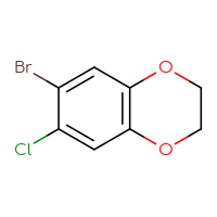 Chemical structure of 6-bromo-7-chloro-2,3-dihydro-1,4-benzodioxine - CSSB00011264646
