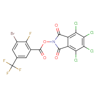 Chemical structure of 4,5,6,7-tetrachloro-1,3-dioxo-2,3-dihydro-1H-isoindol-2-yl 3-bromo-2-fluoro-5-(trifluoromethyl)benzoate - CSSB20269989395