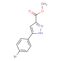Chemical structure of methyl 5-(4-bromophenyl)-1H-pyrazole-3-carboxylate - CSSB00009812599