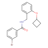 Chemical structure of 3-bromo-N-[(2-cyclobutoxyphenyl)methyl]benzamide - CSSB00065306906
