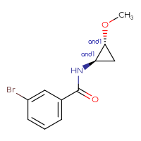 Chemical structure of rac-3-bromo-N-[(1R,2R)-2-methoxycyclopropyl]benzamide - CSSB02133633632