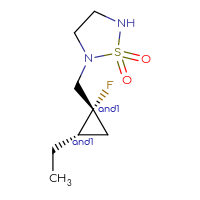 Chemical structure of rac-2-{[(1R,2S)-2-ethyl-1-fluorocyclopropyl]methyl}-1λ⁶,2,5-thiadiazolidine-1,1-dione - CSMB20980829796