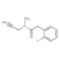 Chemical structure of 2-(2-fluorophenyl)-N-methyl-N-(prop-2-yn-1-yl)acetamide - CSSB00013049917