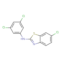 Chemical structure of 6-chloro-N-(3,5-dichlorophenyl)-1,3-benzothiazol-2-amine - CSSB00020652185