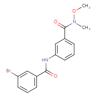 Chemical structure of 3-(3-bromobenzamido)-N-methoxy-N-methylbenzamide - CSSB00026561153