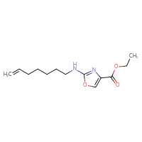 Chemical structure of ethyl 2-[(hept-6-en-1-yl)amino]-1,3-oxazole-4-carboxylate - CSSB02002350305