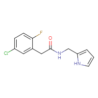 Chemical structure of 2-(5-chloro-2-fluorophenyl)-N-[(1H-pyrrol-2-yl)methyl]acetamide - CSSB06505838278