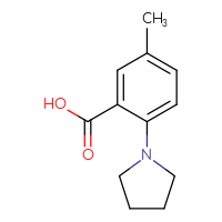 Chemical structure of 5-methyl-2-(pyrrolidin-1-yl)benzoic acid - CSSB00000756932