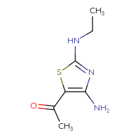 Chemical structure of 1-[4-amino-2-(ethylamino)-1,3-thiazol-5-yl]ethan-1-one - CSSB00000084417