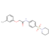 Chemical structure of 2-(3-methylphenoxy)-N-[4-(piperidine-1-sulfonyl)phenyl]acetamide - CSSB00046193547