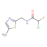 Chemical structure of 2-chloro-2-fluoro-N-[(5-methyl-1,3-thiazol-2-yl)methyl]acetamide - CSSB09895389372