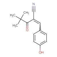 Chemical structure of 2-[(4-hydroxyphenyl)methylidene]-4,4-dimethyl-3-oxopentanenitrile - CSSB00026466834