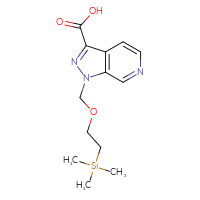 Chemical structure of 1-{[2-(trimethylsilyl)ethoxy]methyl}-1H-pyrazolo[3,4-c]pyridine-3-carboxylic acid - CSSB14901603732