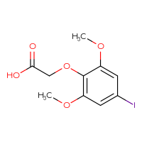 Chemical structure of 2-(4-iodo-2,6-dimethoxyphenoxy)acetic acid - CSSB20101751821