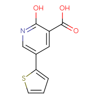 Chemical structure of 2-hydroxy-5-(thiophen-2-yl)pyridine-3-carboxylic acid - CSSB00010140096