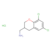 Chemical structure of 1-(6,8-dichloro-3,4-dihydro-2H-1-benzopyran-3-yl)methanamine hydrochloride - CSSB00102564466