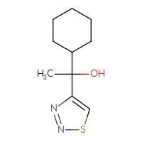 Chemical structure of 1-cyclohexyl-1-(1,2,3-thiadiazol-4-yl)ethan-1-ol - CSSB03550347836