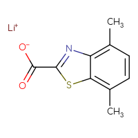 Chemical structure of lithium(1+) 4,7-dimethyl-1,3-benzothiazole-2-carboxylate - CSSB21474900067