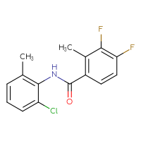 Chemical structure of N-(2-chloro-6-methylphenyl)-3,4-difluoro-2-methylbenzamide - CSSB06479665083