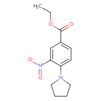 Chemical structure of ethyl 3-nitro-4-(pyrrolidin-1-yl)benzoate - CSSB00046134751