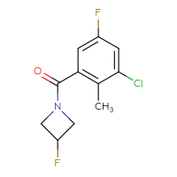 Chemical structure of 1-(3-chloro-5-fluoro-2-methylbenzoyl)-3-fluoroazetidine - CSSB06668096869
