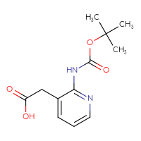 Chemical structure of 2-(2-{[(tert-butoxy)carbonyl]amino}pyridin-3-yl)acetic acid - CSSB00000718535
