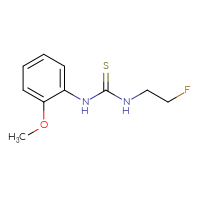 Chemical structure of 3-(2-fluoroethyl)-1-(2-methoxyphenyl)thiourea - CSSB01992299090