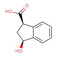 Chemical structure of (1R,3S)-3-hydroxy-2,3-dihydro-1H-indene-1-carboxylic acid - CSSB20621210326