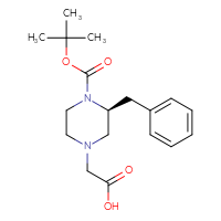 Chemical structure of 2-[(3S)-3-benzyl-4-[(tert-butoxy)carbonyl]piperazin-1-yl]acetic acid - CSSB06536816890