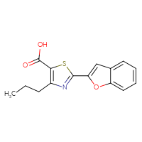 Chemical structure of 2-(1-benzofuran-2-yl)-4-propyl-1,3-thiazole-5-carboxylic acid - CSSB00102837900