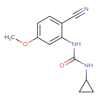 Chemical structure of 1-(2-cyano-5-methoxyphenyl)-3-cyclopropylurea - CSSB06374904907