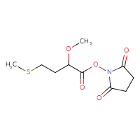 Chemical structure of 2,5-dioxopyrrolidin-1-yl 2-methoxy-4-(methylsulfanyl)butanoate - CSSB20270437956