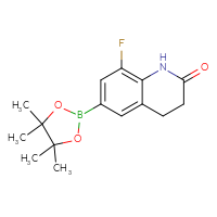 Chemical structure of 8-fluoro-6-(4,4,5,5-tetramethyl-1,3,2-dioxaborolan-2-yl)-1,2,3,4-tetrahydroquinolin-2-one - CSSB03555168395