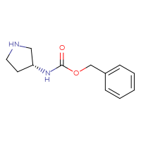 Chemical structure of benzyl N-[(3R)-pyrrolidin-3-yl]carbamate - CSSB00015547076