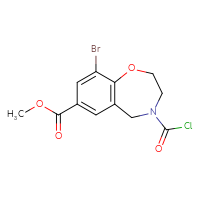 Chemical structure of methyl 9-bromo-4-(carbonochloridoyl)-2,3,4,5-tetrahydro-1,4-benzoxazepine-7-carboxylate - CSSB21224772519