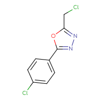 Chemical structure of 2-(chloromethyl)-5-(4-chlorophenyl)-1,3,4-oxadiazole - CSSB00000184306
