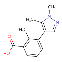 Chemical structure of 3-(1,5-dimethyl-1H-pyrazol-4-yl)-2-methylbenzoic acid - CSSB00006040028