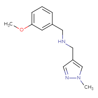Chemical structure of [(3-methoxyphenyl)methyl][(1-methyl-1H-pyrazol-4-yl)methyl]amine - CSSB00000496680