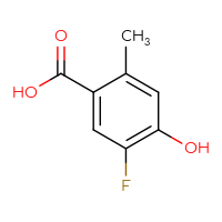 Chemical structure of 5-fluoro-4-hydroxy-2-methylbenzoic acid - CSSB00010391075