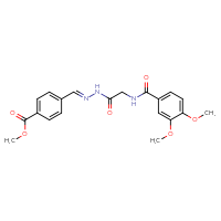 Chemical structure of methyl 4-[(E)-({2-[(3,4-dimethoxyphenyl)formamido]acetamido}imino)methyl]benzoate - CSSB20538604002