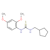 Chemical structure of 3-(cyclopentylmethyl)-1-(2,4-dimethoxyphenyl)thiourea - CSSB21432510466