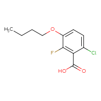 Chemical structure of 3-butoxy-6-chloro-2-fluorobenzoic acid - CSSB00011012269
