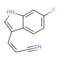 Chemical structure of (2Z)-3-(6-fluoro-1H-indol-3-yl)prop-2-enenitrile - CSSB00016286646