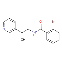 Chemical structure of 2-bromo-N-[2-(pyridin-3-yl)propyl]benzamide - CSSB20622814791