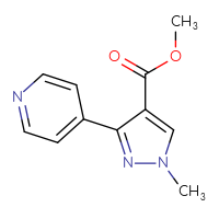 Chemical structure of methyl 1-methyl-3-(pyridin-4-yl)-1H-pyrazole-4-carboxylate - CSSB00039908457