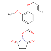 Chemical structure of 2,5-dioxopyrrolidin-1-yl 3-methoxy-4-(prop-2-en-1-yloxy)benzoate - CSSB20270393264