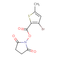 Chemical structure of 2,5-dioxopyrrolidin-1-yl 3-bromo-5-methylthiophene-2-carboxylate - CSSB02501171465