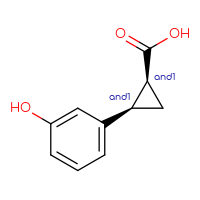 Chemical structure of rac-(1R,2S)-2-(3-hydroxyphenyl)cyclopropane-1-carboxylic acid - CSSB20620684836